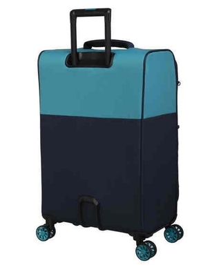 Two Tone Combination Softside Spinner Luggage Soft Carry On Suitcase Multi Pockets