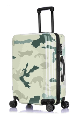 ABS Luggage Set 3 Piece Set With Camouflage PC Printing,   Recessed Plane Wheel Durable  TSA Lock  Aluminium Trolley