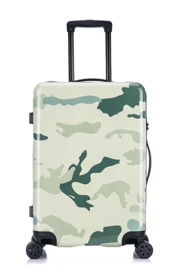 ABS Luggage Set 3 Piece Set With Camouflage PC Printing,   Recessed Plane Wheel Durable  TSA Lock  Aluminium Trolley