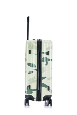 ABS Luggage Set 3 Piece Set With Camouflage PC Printing,   Recessed Plane Wheel Durable  TSA Lock  Aluminium Trolley