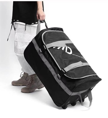 3 Wheels Wide Foldable Rolling Duffel Bag Big Volume Easy Carrying