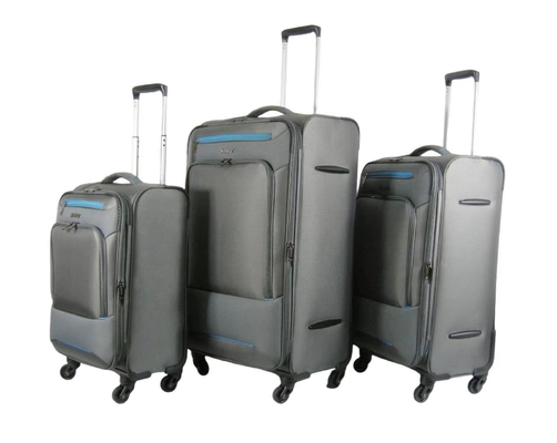 50-110Litres Soft Travel Luggage 3 Pieces With Aluminum Trolley System