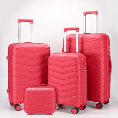 Scratch Resistant  Polypropylene Luggage Bags 4Pcs Set Mutiple Color