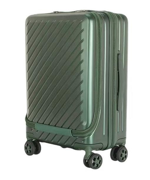 OEM ODM Hardside Carry On Luggage With Front Pocket Double Wheels