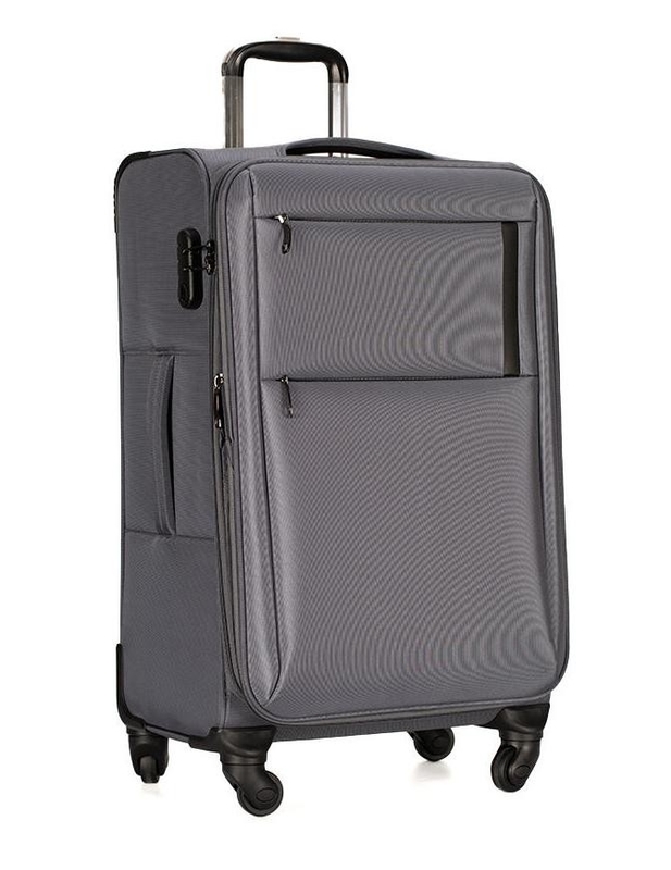 EVA Padding Twill Nylon Fabric Soft Travel Luggage With Mute Double Wheels